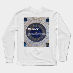 Cancer Zodiac Roman Numeral Print Long Sleeve T-Shirt